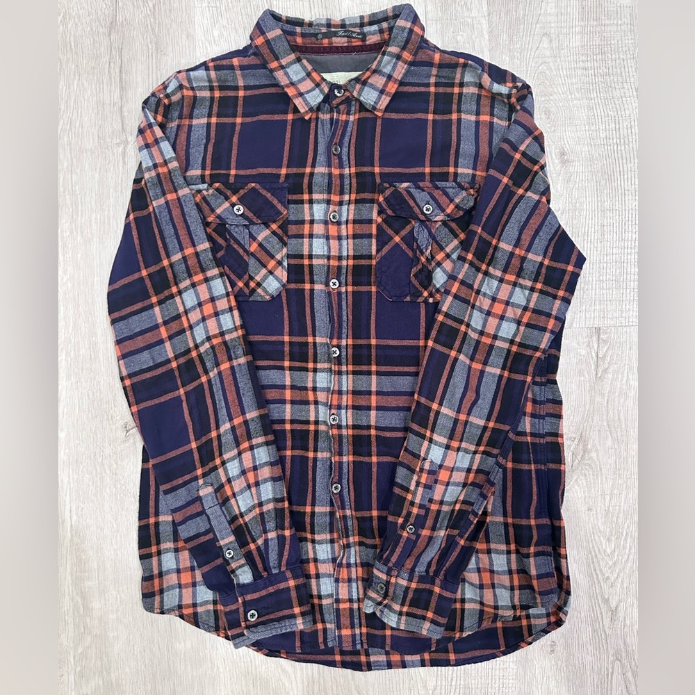 Orange and purple flannel
